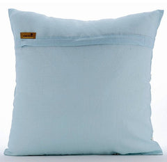 Open To The Sky - Light Blue Cotton Linen Throw Pillow Cover