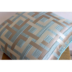Opulence - Teal Blue Jacquard Weave Throw Pillow Cover