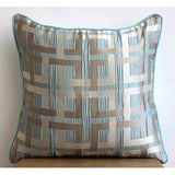 Opulence - Teal Blue Jacquard Weave Throw Pillow Cover