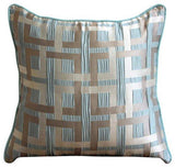 Opulence - Teal Blue Jacquard Weave Decorative Euro Sham