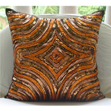 Orange Illusion - Orange Art Silk Throw Cushion Cover