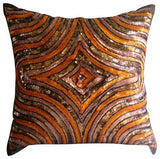 Orange Illusion - Orange Art Silk Decorative Euro Sham