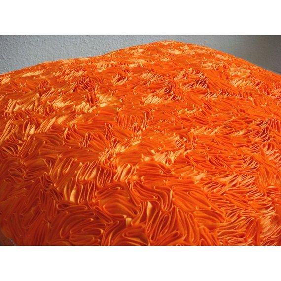 Orange Peel - Orange Art Silk Decorative Euro Sham