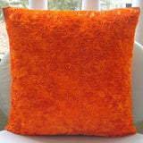 Orange Peel - Orange Art Silk Decorative Euro Sham