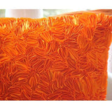 Orange Peel - Orange Art Silk Decorative Euro Sham