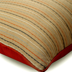 Orange Spiced Ginger - Orange Jacquard Silk Decorative Euro Sham