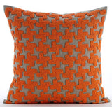 Orange Terracota - Orange Art Silk Decorative Euro Sham