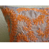 Orange Whirlwind - Two Tone Orange Purple Art Silk Throw Pillow Cover