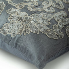 Ottomon Dome - Gray Art Silk Decorative Euro Sham