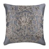 Ottomon Dome - Gray Art Silk Decorative Euro Sham