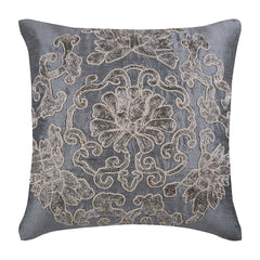 Ottomon Dome - Gray Art Silk Decorative Euro Sham