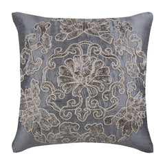 Ottomon Dome - Gray Art Silk Decorative Euro Sham