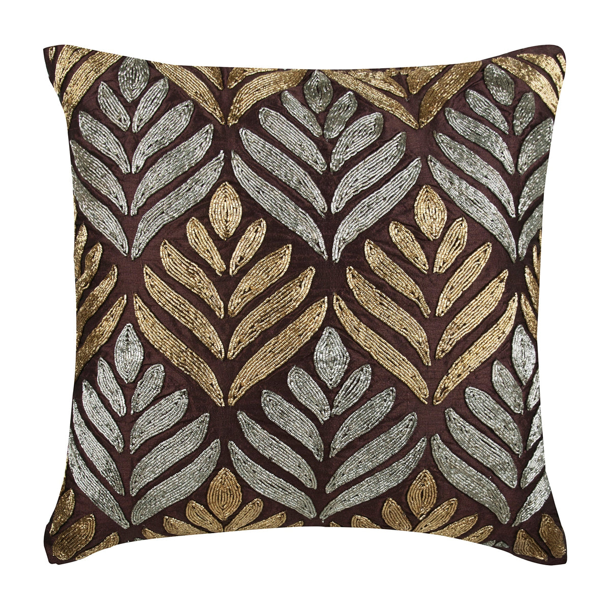 Paintbrush Flower - Plum Velvet Decorative Euro Sham