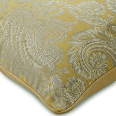 Paisley Yellow Scents - Yellow Jacquard Silk Decorative Euro Sham