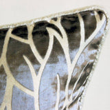 Paloma Gray Leaves - Paloma Gray Burnout Velvet Decorative Euro Sham