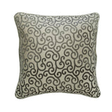 Paloma Gray Scrolls - Gray Burnout Velvet Decorative Euro Sham