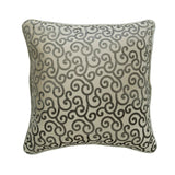 Paloma Gray Scrolls - Gray Burnout Velvet Decorative Euro Sham