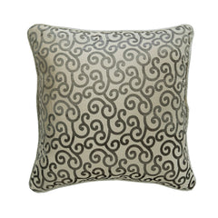 Yellow Scroll All The Way - Mimosa Yellow Burnout Velvet Throw Pillow Cover