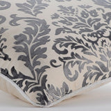 Paloma Grey Damask - Paloma Gray Burnout Velvet Throw Pillow Cover