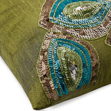 Peacock Abstract Sequins Throw Pillow Cover