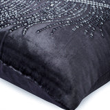 Peacock Bliss - Gray Velvet Decorative Euro Sham