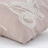 Pearl Anchor - Mocha Cotton Linen Throw Pillow Cover