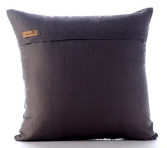 Pearl Aroma - Brown Cotton Linen Throw Pillow Cover