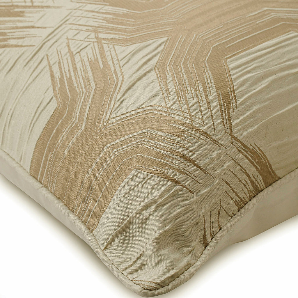 Pearl Beige Mystery - Beige Jacquard Silk Decorative Euro Sham