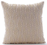 Pearl Essence - Natural Beige Cotton Linen Decorative Euro Sham