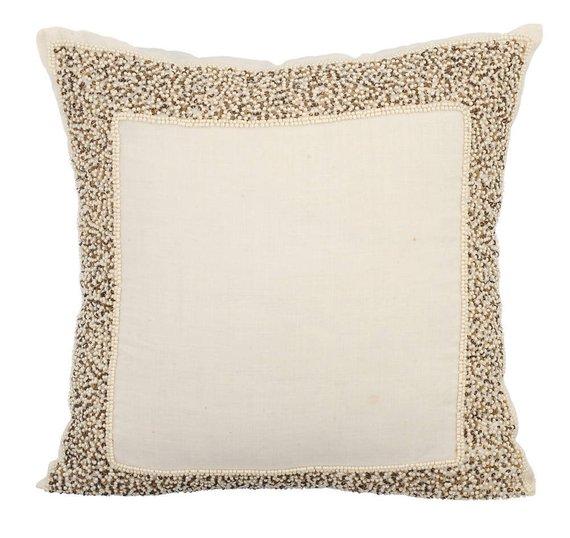 Pearl Glitter - Ivory Cotton Linen Decorative Euro Sham
