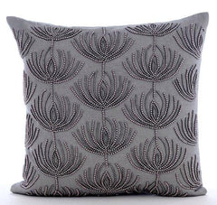 Pearl Harvest - Gray Cotton Linen Decorative Euro Sham