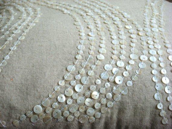 Pearl Linen Charm - Natural Beige Cotton Linen Decorative Euro Sham