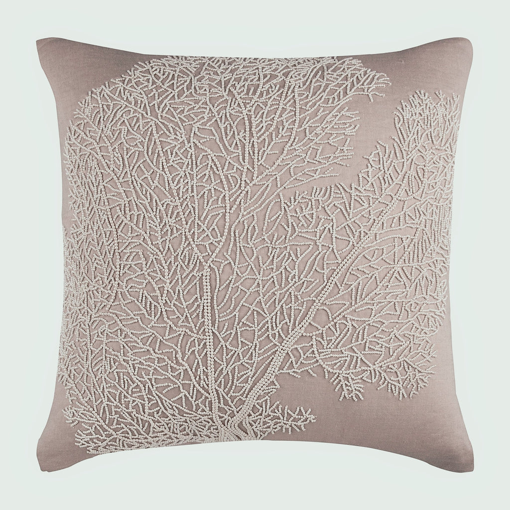 Pearl Shrub - Mocha Cotton Linen Decorative Euro Sham