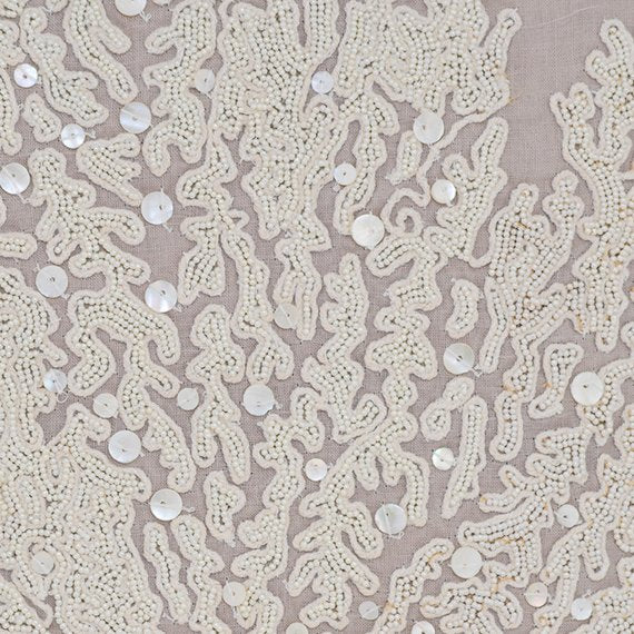 Pearl Weeds - Mocha Cotton Linen Throw Pillow Cover