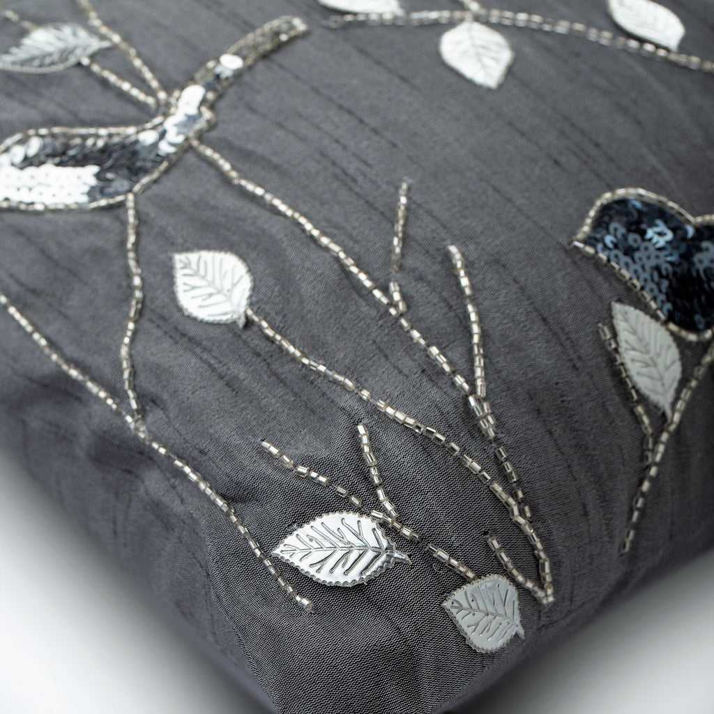 Pigeon Story Sequins Throw Pillow Cover