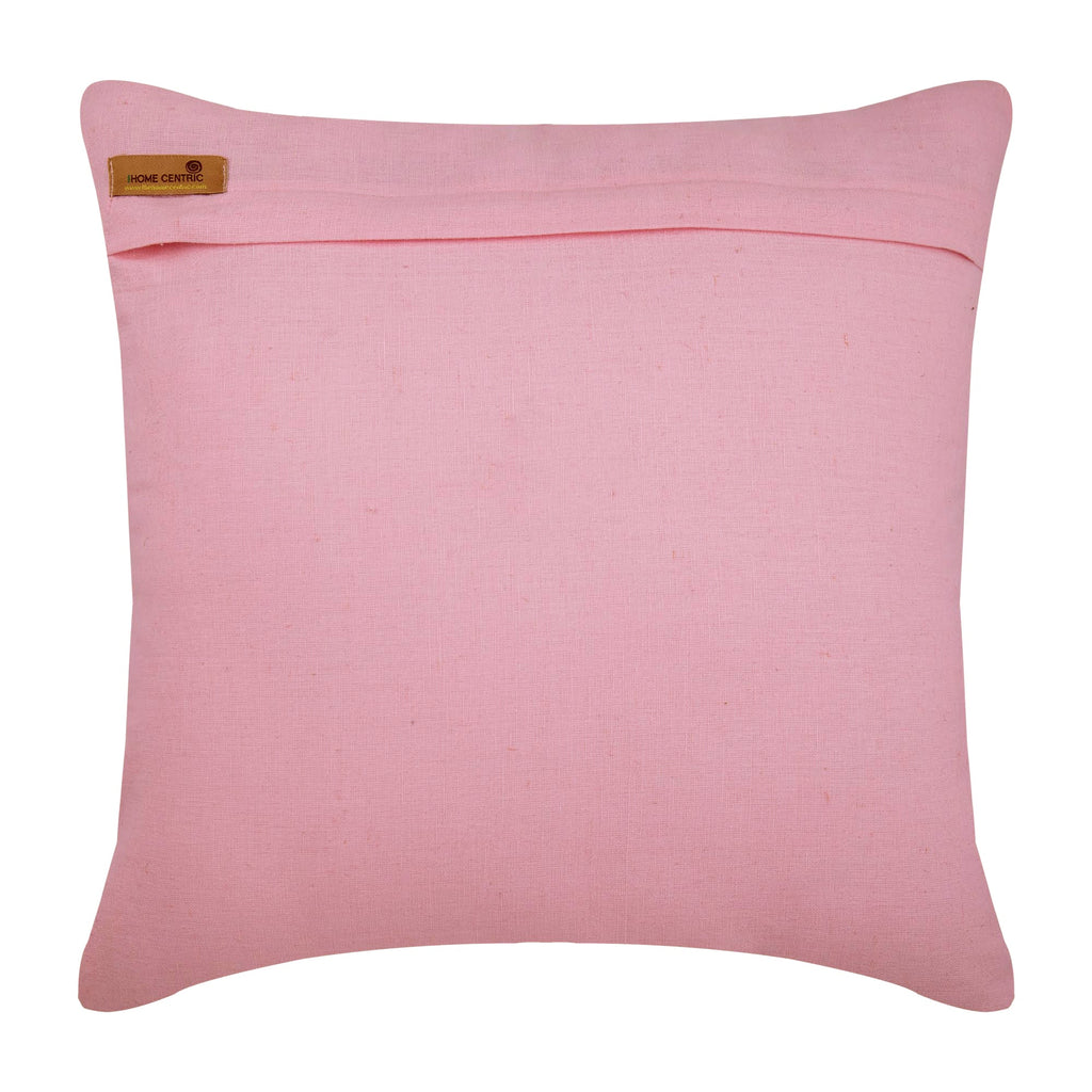 Pinch Of Love - Pink Cotton Linen Throw Pillow Cover