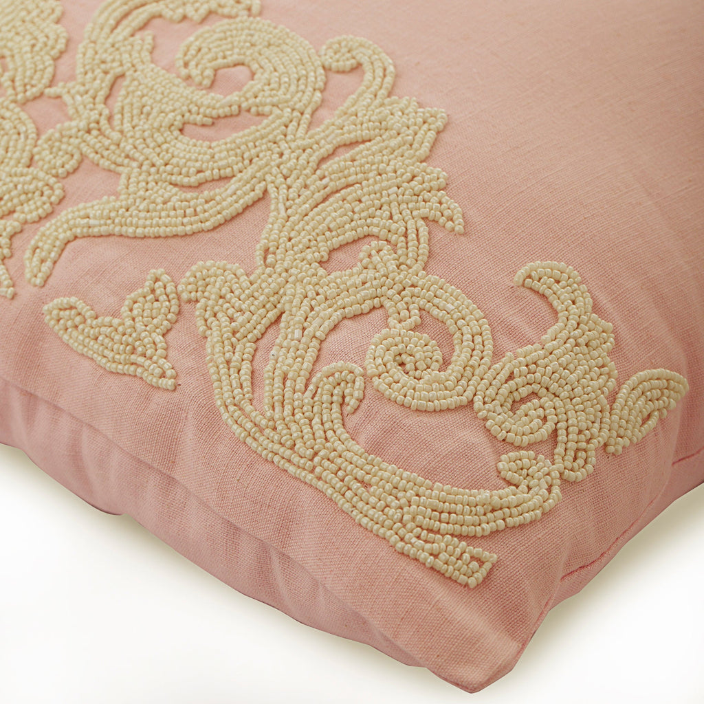 Pink Inspire - Pink Cotton Linen Throw Pillow Cover