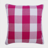 Peach Pink Plaid - Peach Buffalo Checks Decorative Euro Sham