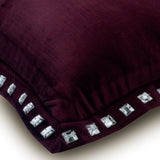 Plum Crystal Palace - Plum Velvet Throw Pillow Cover