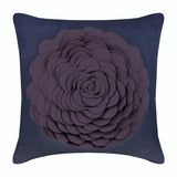 Pink Rose - Brown Faux Suede Throw Pillow Cover