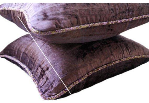 Purple Shimmer - Purple Velvet Throw Pillow Cover