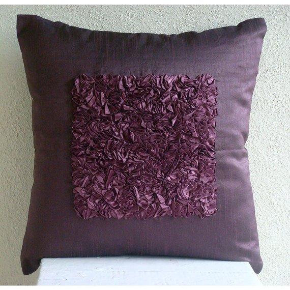 Plum Vintage Love - Plum Art Silk Decorative Euro Sham