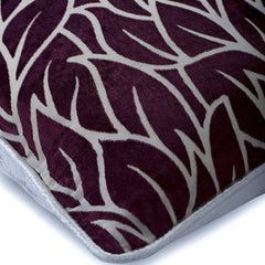 Plummy Leaves - Plum Velvet Throw Pillow Cover