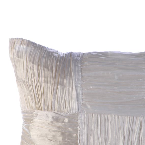 Pure Dreams - Ivory Crushed Art Silk Throw Pillow Cover