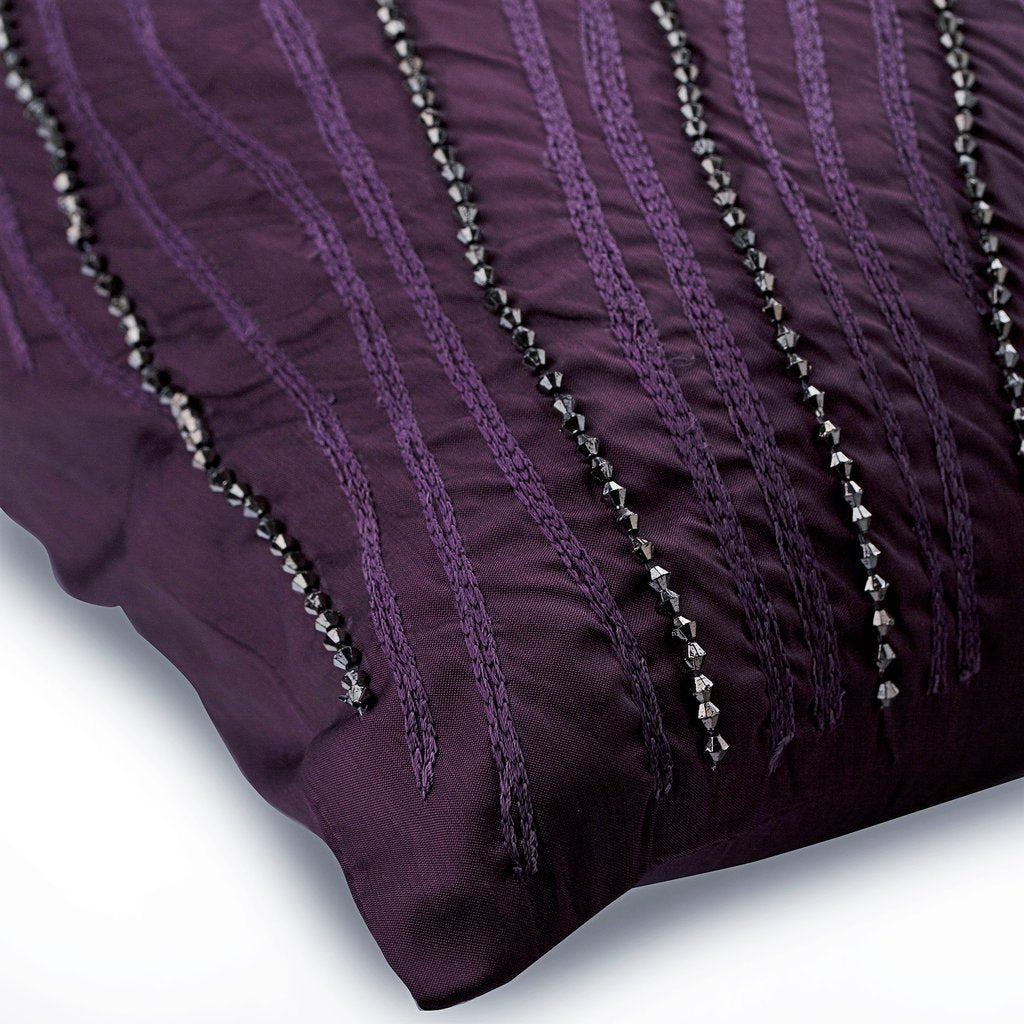 Purple Circuit - Plum Art Silk Decorative Euro Sham