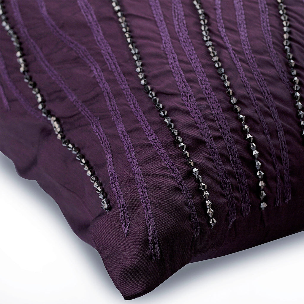 Purple Circuit - Plum Art Silk Throw Cushion Cover
