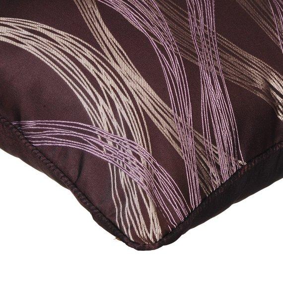 Purple Current - Purple Jacquard Silk Decorative Euro Sham