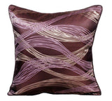 Purple Current - Purple Jacquard Silk Decorative Euro Sham
