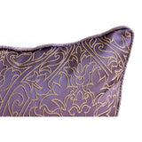 Purple Gold Damask - Purple Art Silk Decorative Euro Sham