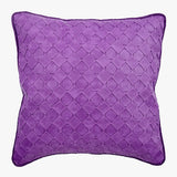 Purple Leather Weave Pillow Cover
